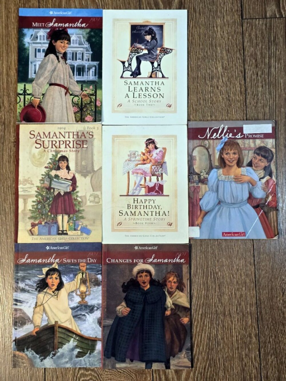 American Girl Samantha Complete 7 Book Lot Pleasant Co White Cover Nellie 1st Ed